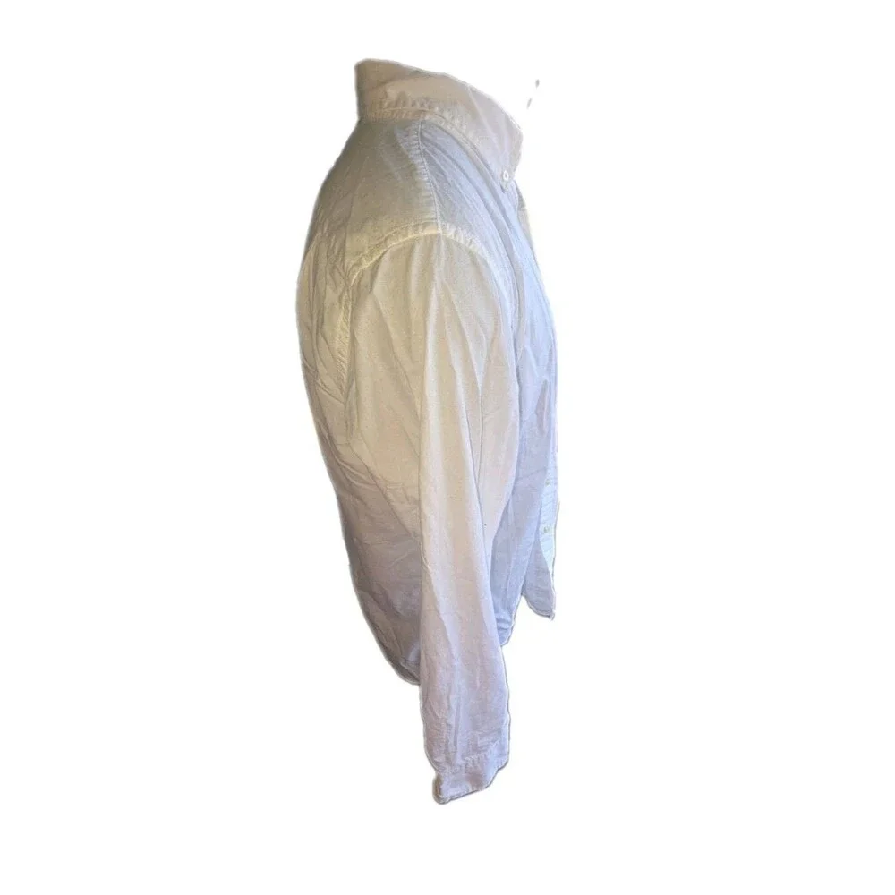 J Crew Dress Shirt Mens XL Crisp White Oxford Lightweight